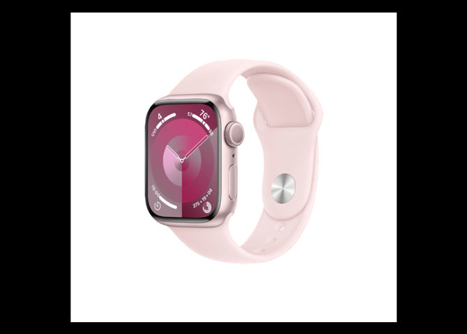 خرید اینترنتی ساعت هوشمند اپل مدل Watch Series 9 GPS 45mm با بدنه آلومینیومی صورتی و بند سیلیکونی صورتی