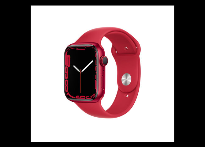 خرید اینترنتی ساعت هوشمند اپل مدل Watch Series 7 Sport GPS 45mm با بدنه آلومینیومی قرمز و بند سیلیکونی قرمز