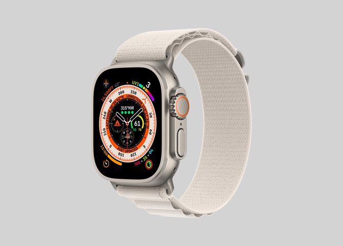 خرید اینترنتی ساعت هوشمند اپل مدل Apple Watch Ultra Titanium 49mm با بند لوپ آلپاین