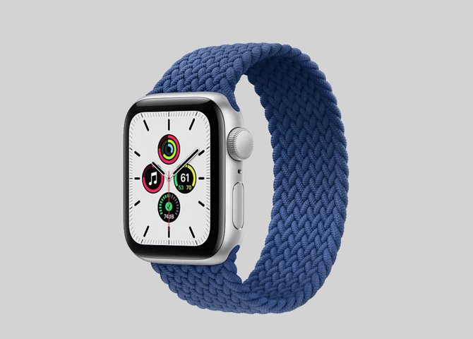 خرید آنلاین اپل واچ سری اس ای (Apple Watch SE) آلومینیوم نقره ای با بند بریدد سولولوپ