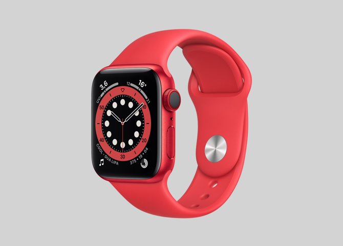 خرید آنلاین Apple Watch S6 (آلومینیوم اسپورت بند قرمز 44mm)