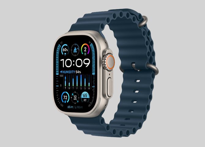 خرید اینترنتی ساعت هوشمند اپل مدل (Apple Watch Ultra2) بدنه تیتانیومی با بند اوشن سایز 49 میلی متری