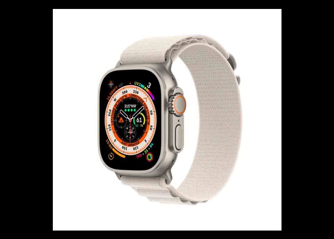 خرید ایترنتی ساعت هوشمند اپل مدل (Apple Watch Ultra) بدنه تیتانیومی استارلایت با بند لوپ آلپاین سایز 49 میلی متر