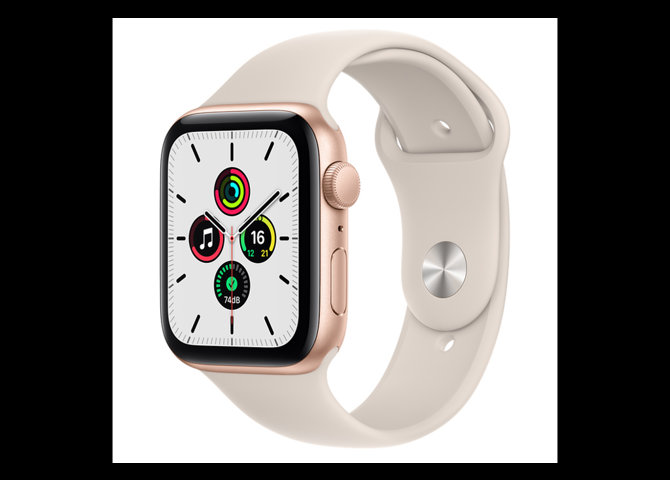 خرید آنلاین ساعت هوشمند اپل مدل Apple Watch SE آلومینیوم با بند سیلیکونی- طلایی