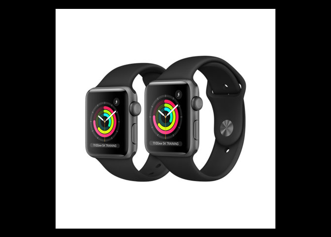 خرید آنلاین ساعت هوشمند اپل مدل Apple Watch S3 خاکستری بند سیلیکونی مشکی