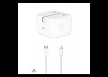 خرید اینترنتی شارژر دیواری اورجینال 20W اپل P/A سه پین به همراه کابل USB-C Ligtning